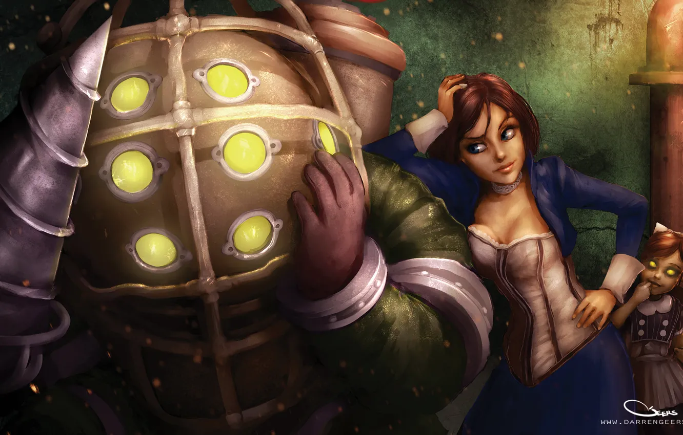 Photo wallpaper bioshock, big daddy, Elizabeth, BioShock Infinite, Elizabeth, Burial at Sea, bioshock infinite burial at sea