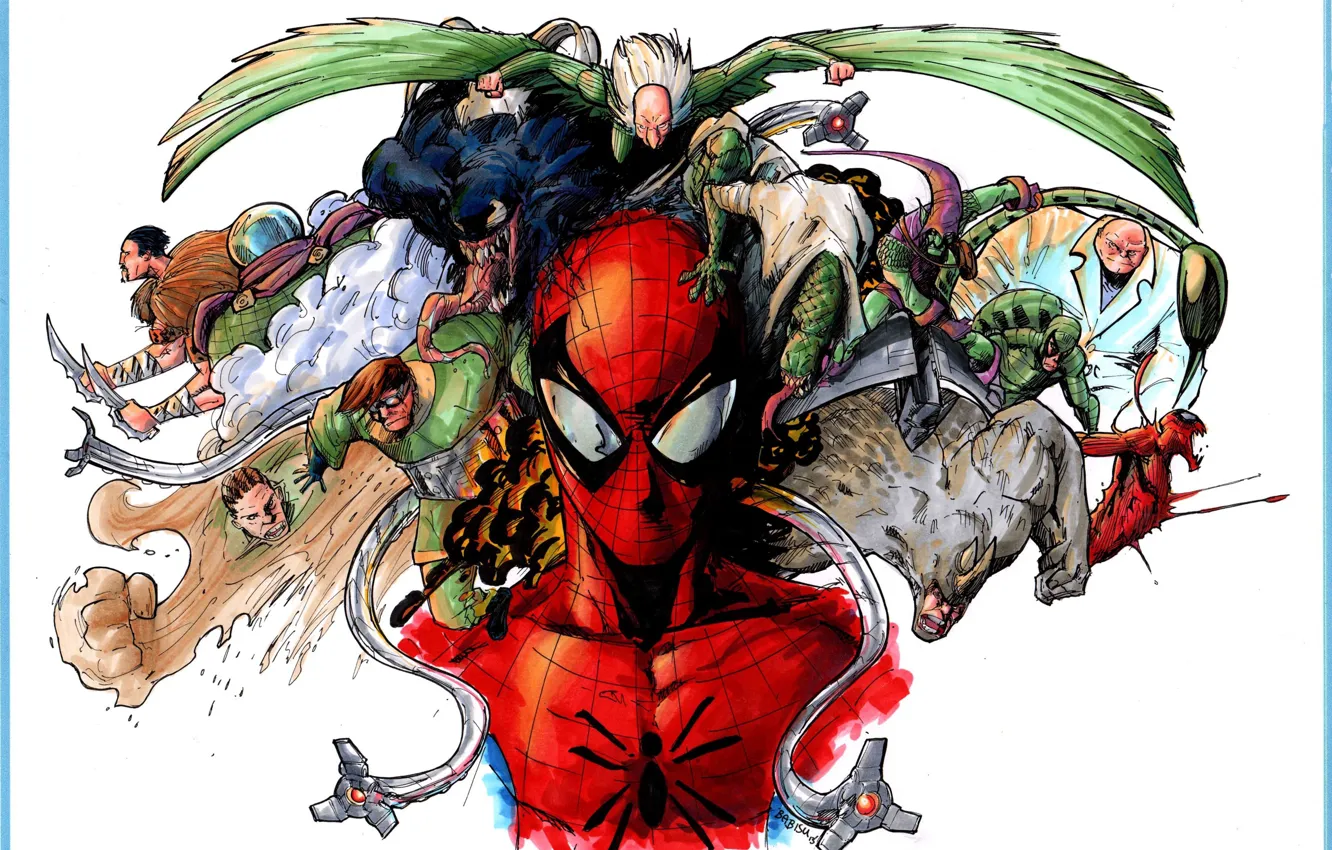 Photo wallpaper art, comic, marvel, Scorpion, Marvel Comics, Spider-Man, Venom, Carnage