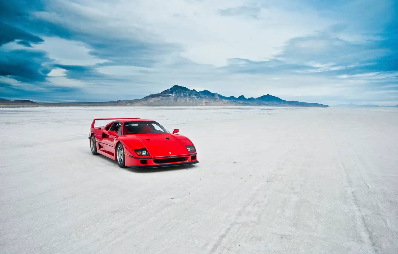 Photo wallpaper Ferrari, F40, Mountains