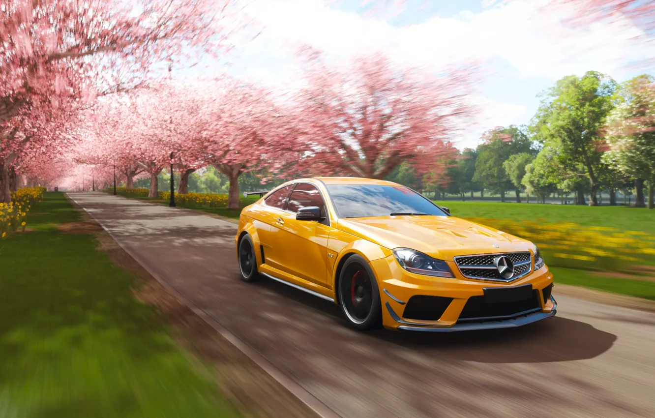 Photo wallpaper Mercedes-Benz, Microsoft, game, AMG, Coupe, 2018, C63, Forza Horizon 4
