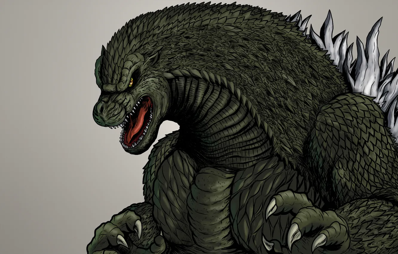 Photo wallpaper monster, dinosaur, light background, godzilla, Godzilla