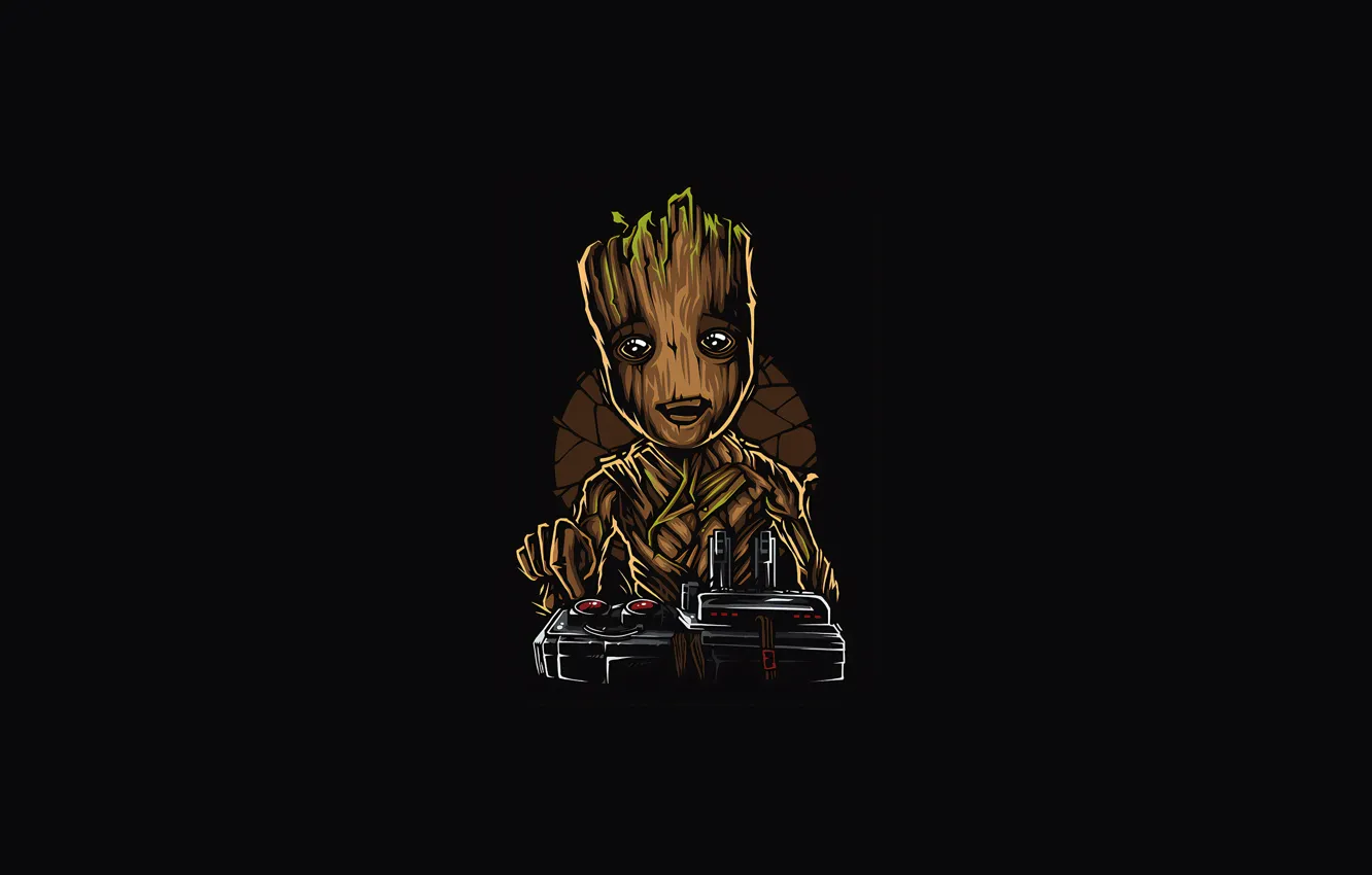 Photo wallpaper Superheroes, art, artwork, Groot, Groot