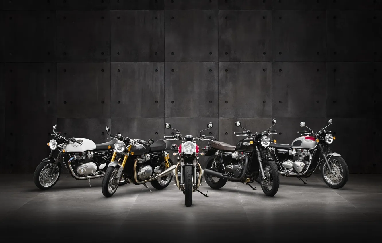 Photo wallpaper moto, classic, british, Triumph, Bonneville, 2016, Thruxton, Street Twin