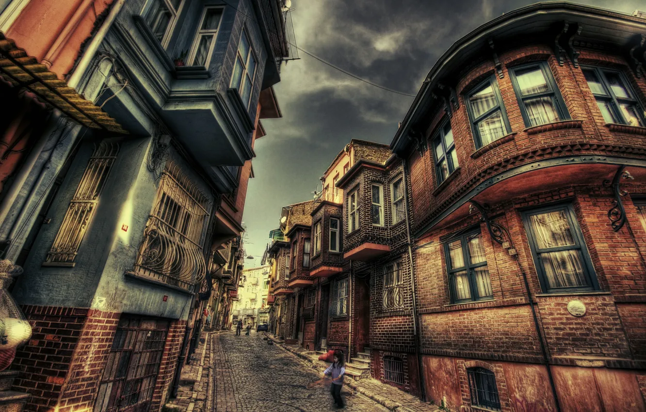 Photo wallpaper road, building, HDR, home, balcony, road, Istanbul, Turkey