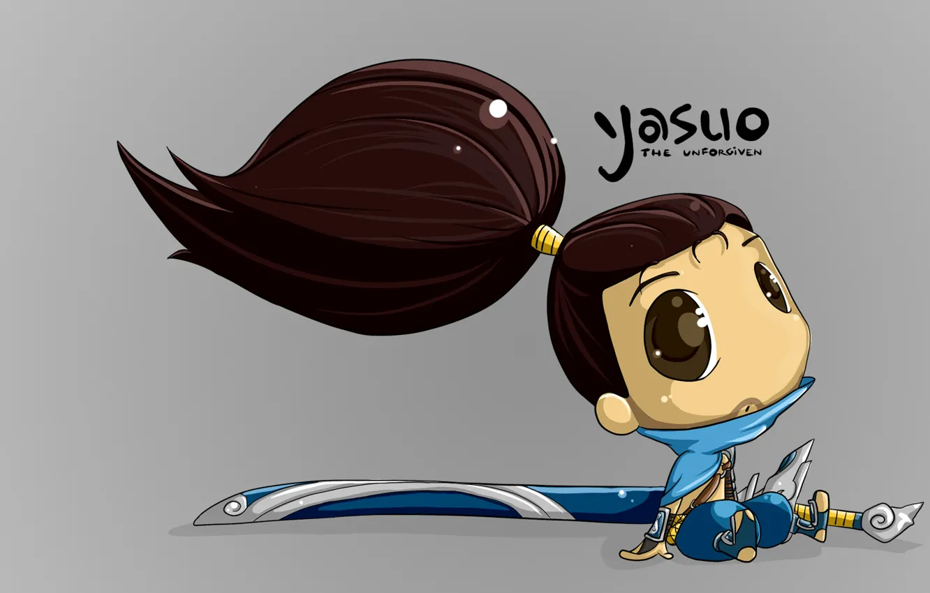 Photo wallpaper chibi, art, League of Legends, LoL, Yasuo, the Unforgiven