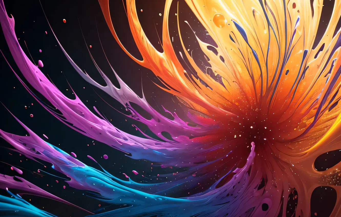 Photo wallpaper squirt, abstraction, paint, divorce, abstract background, AI art, neural network
