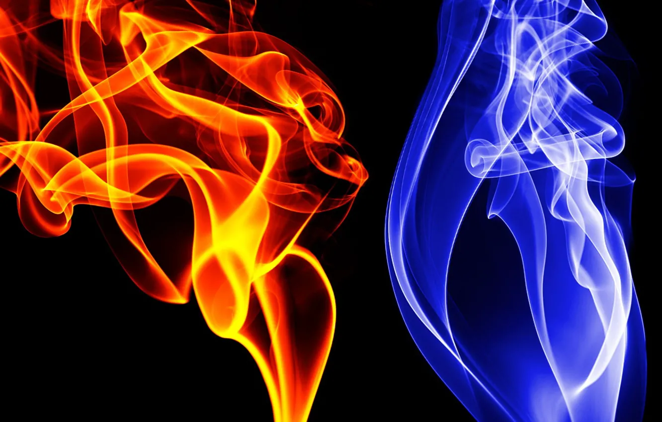 Photo wallpaper blue, red, color, Smoke
