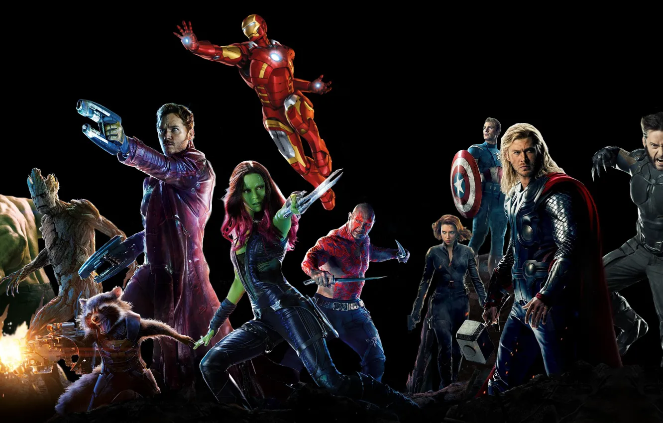 Photo wallpaper x-men, marvel, superheroes, the Avengers, guardians of the galaxy