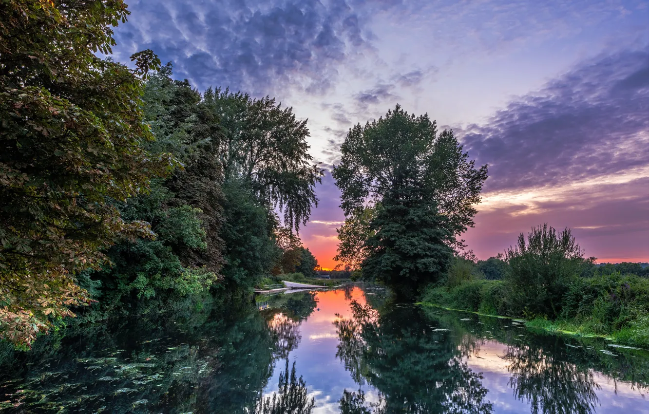 Photo wallpaper summer, sunset, river