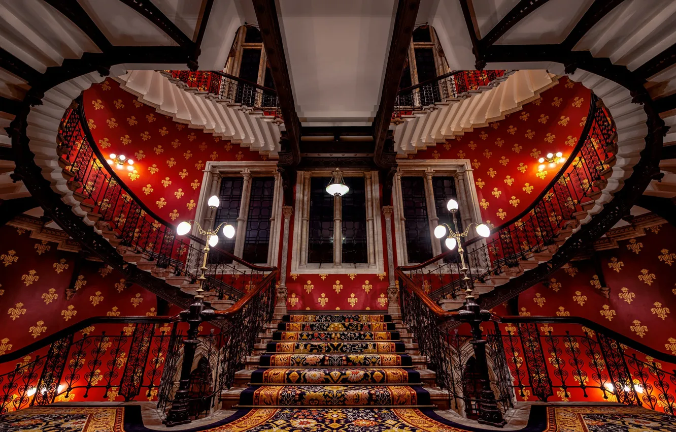 Photo wallpaper England, London, ladder, the hotel, St. Pancras Renaissance
