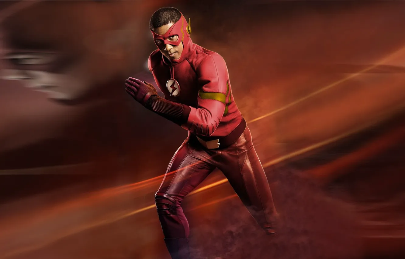 Photo wallpaper speed, hero, Red Suit, yuusha, tv series, The Flash, Grant Gustin, Barry Allen