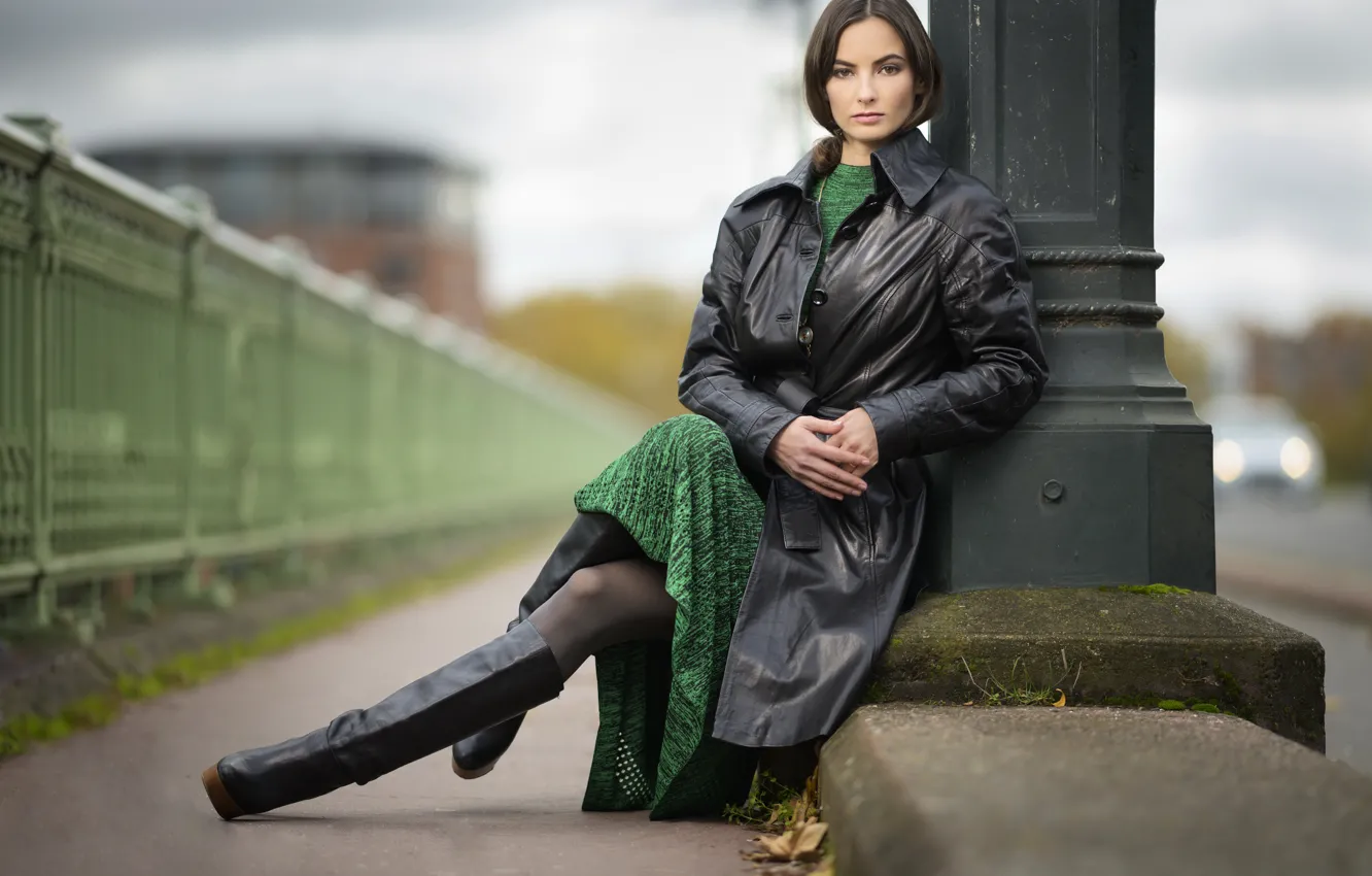 Photo wallpaper girl, the city, Alena