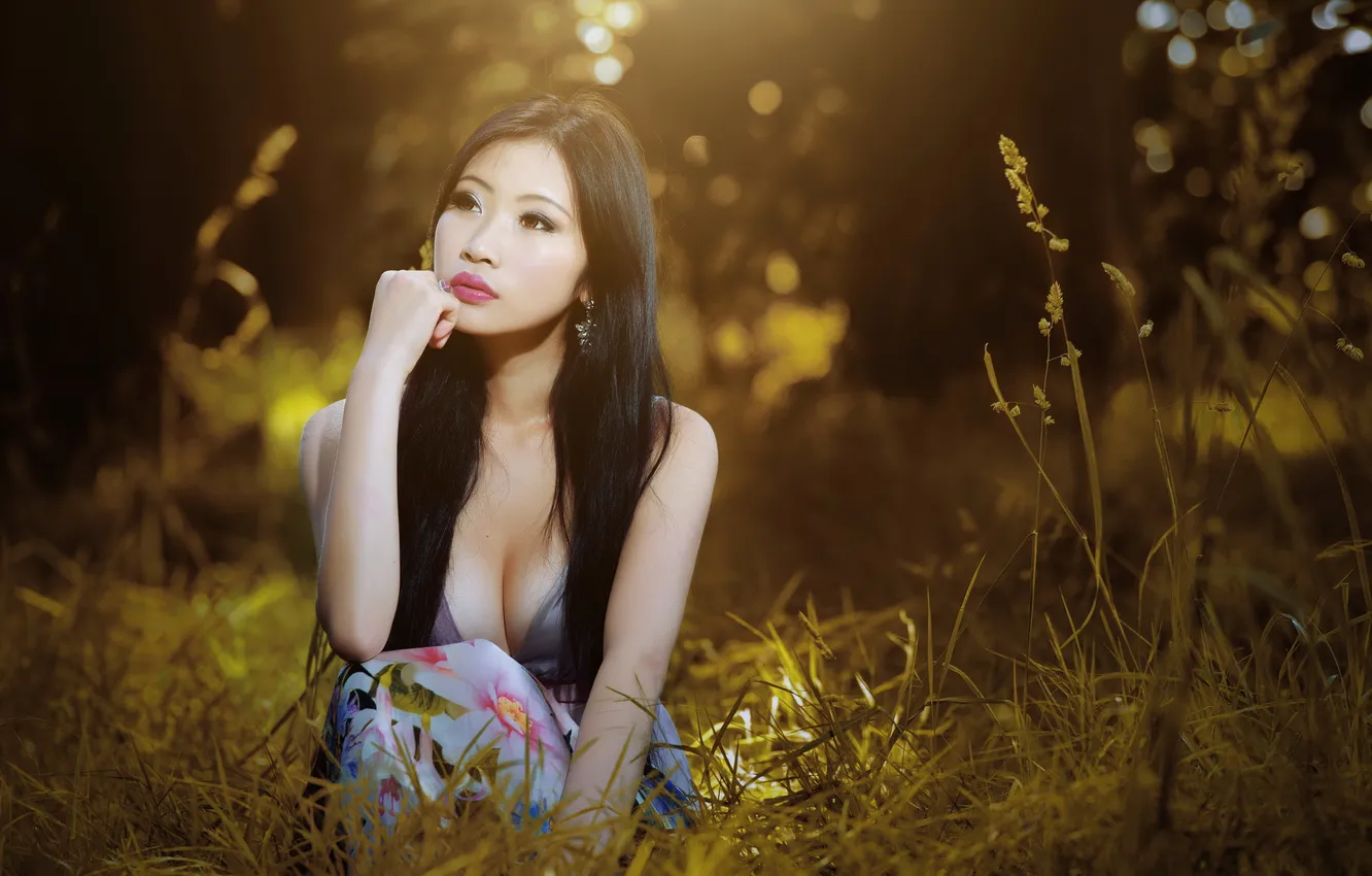 Photo wallpaper summer, girl, Asian