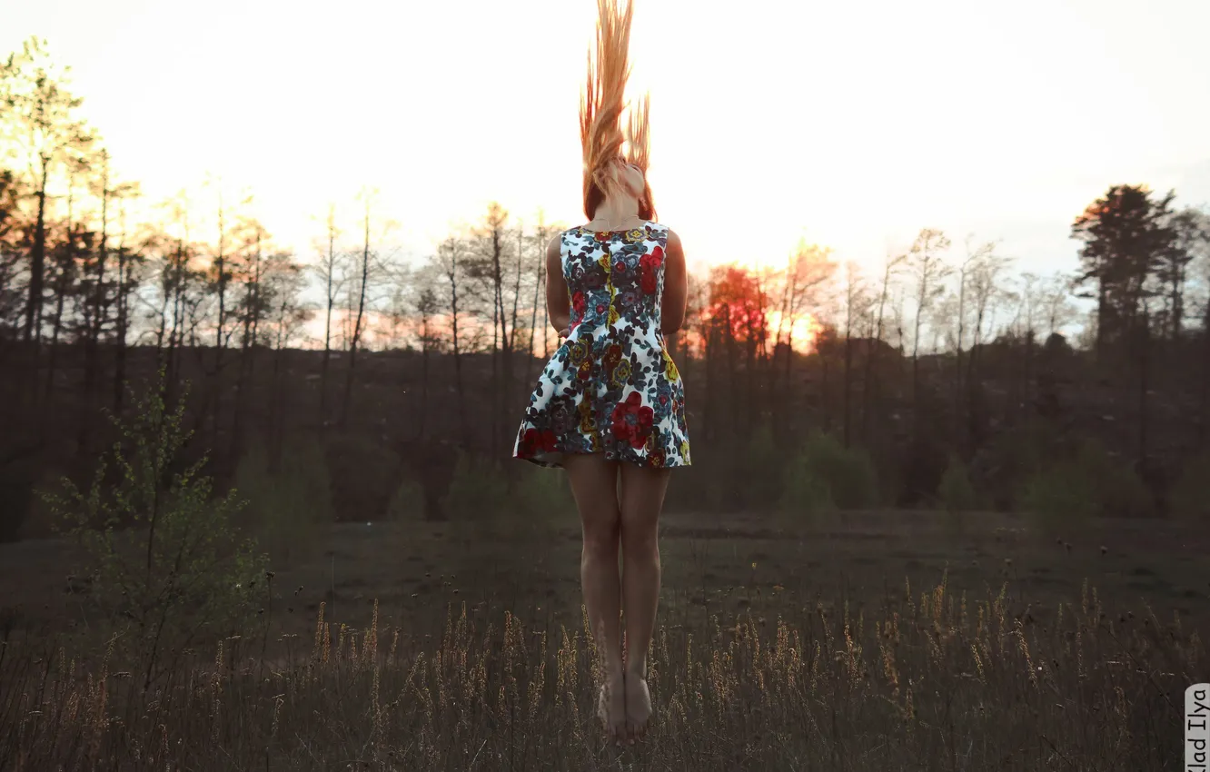 Photo wallpaper girl, nature, jump, photographer, photography, photographer, Ilya Klad, Ilya Baggage