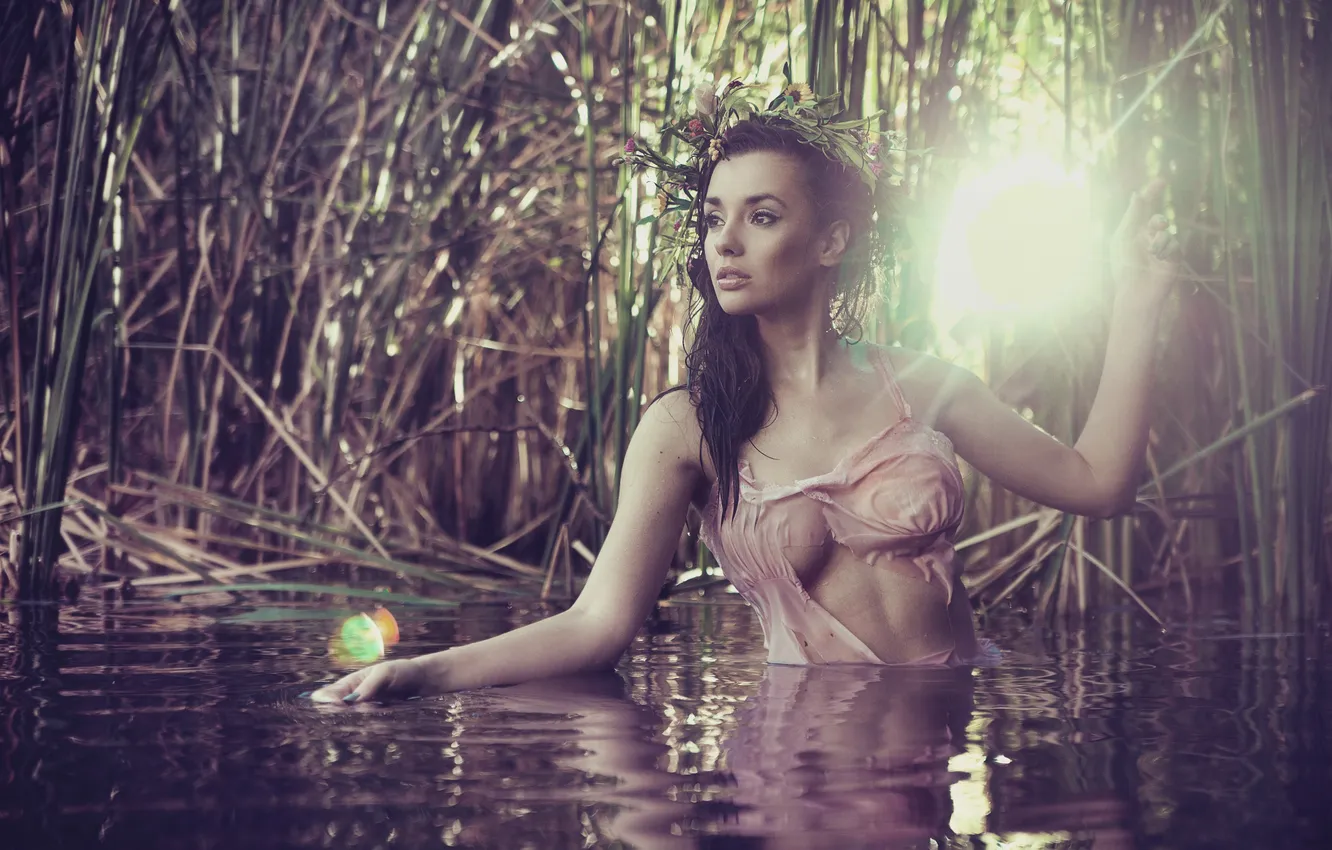 Photo wallpaper light, sexy girl, angel, female curve