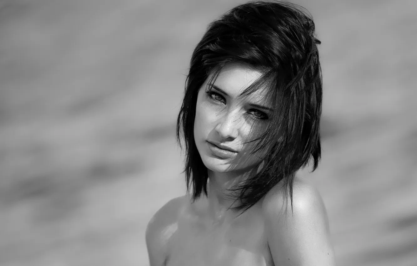 Photo wallpaper look, model, portrait, b/W, Susan Coffey