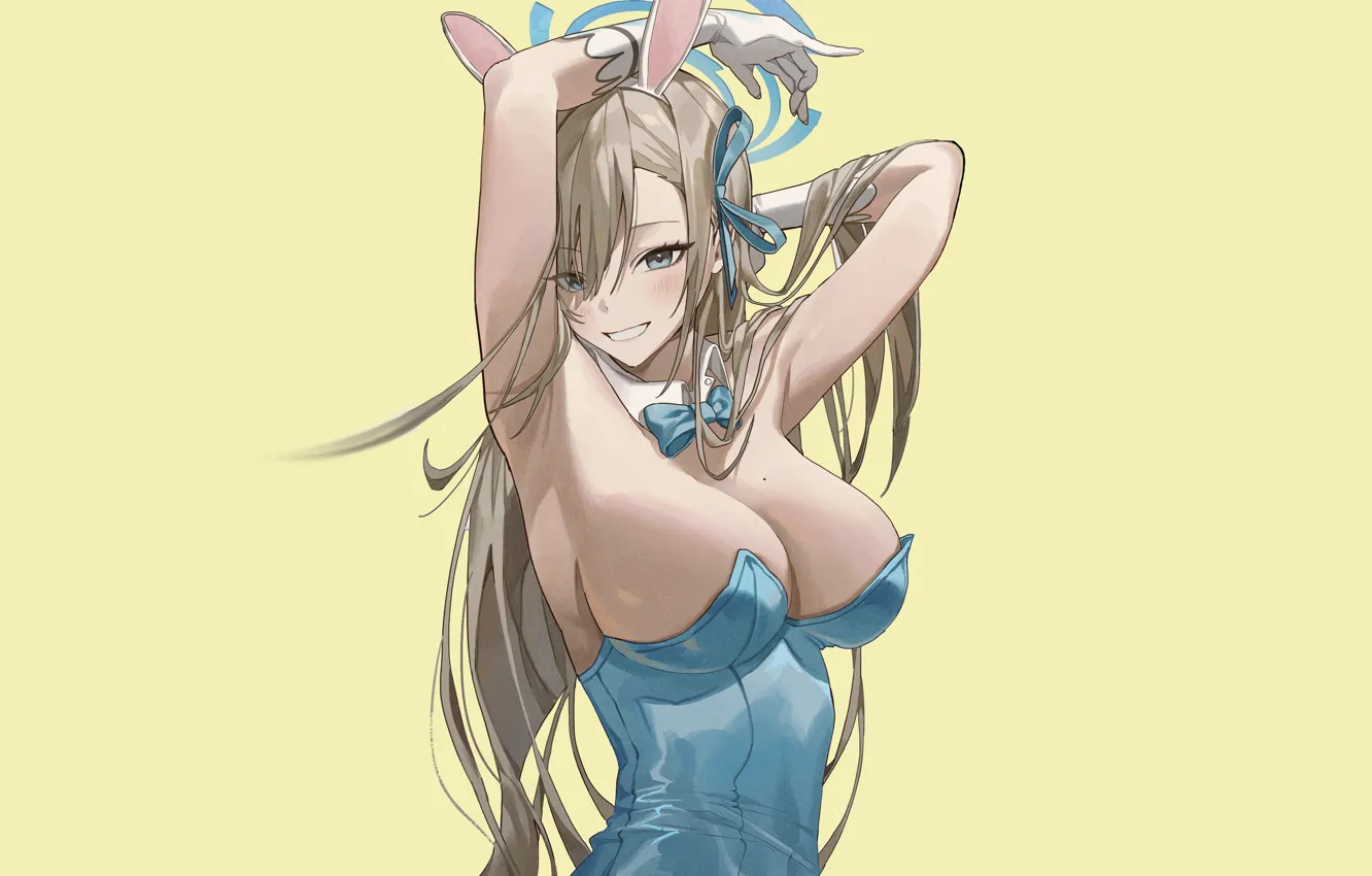 Photo wallpaper girl, hot, sexy, boobs, blue, rabbit, anime, pretty