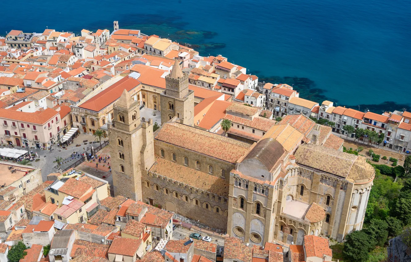 Photo wallpaper Sicily, Italy, roof, Cefalu, Cathedral