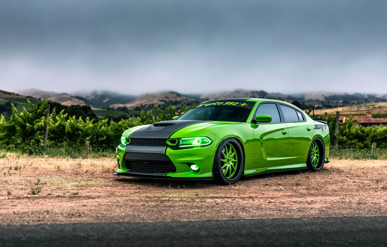 Photo wallpaper Dodge, Green, Charger 392
