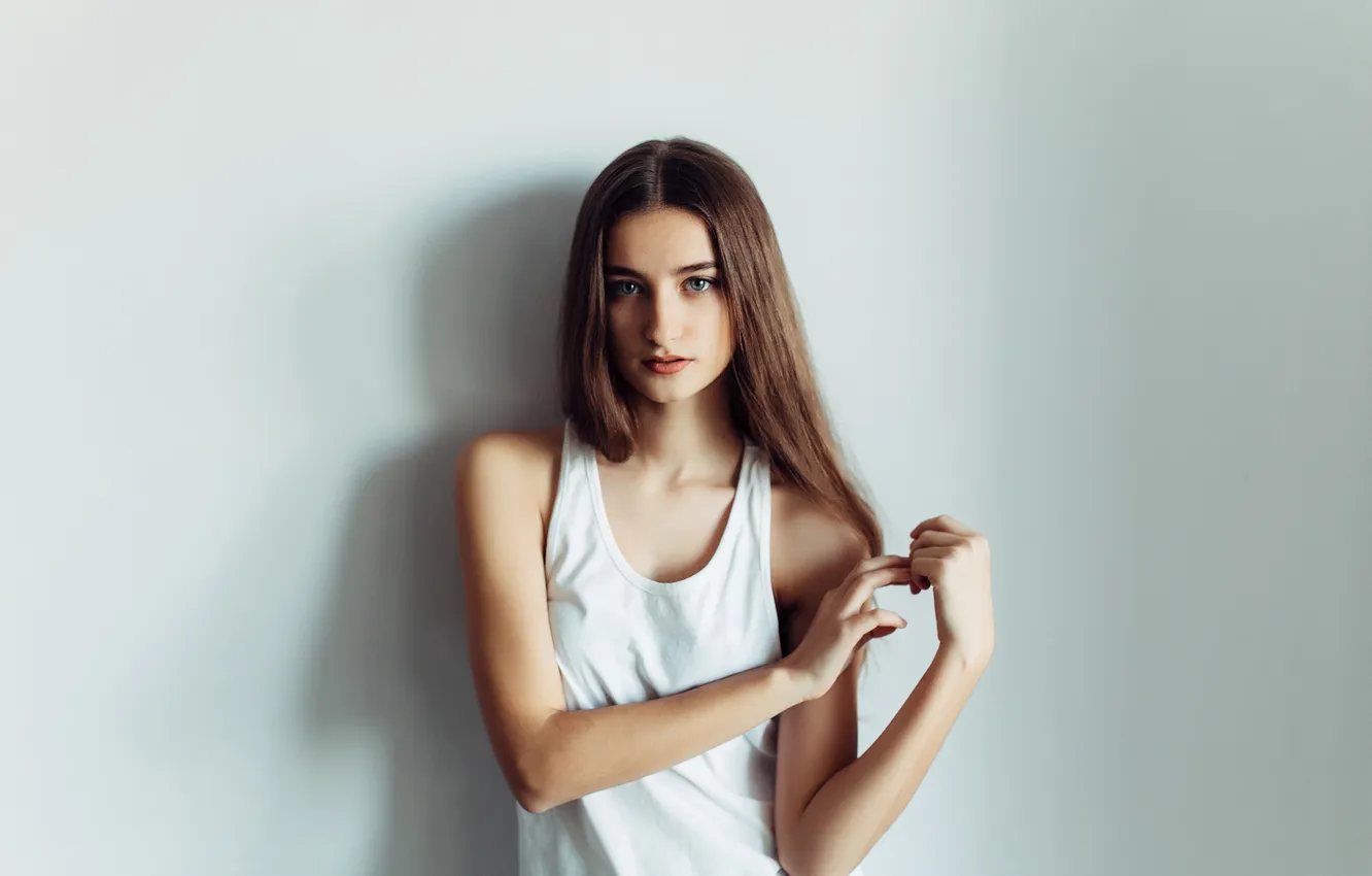 Photo wallpaper girl, sexy, young, model, pretty, sweet, long-haired