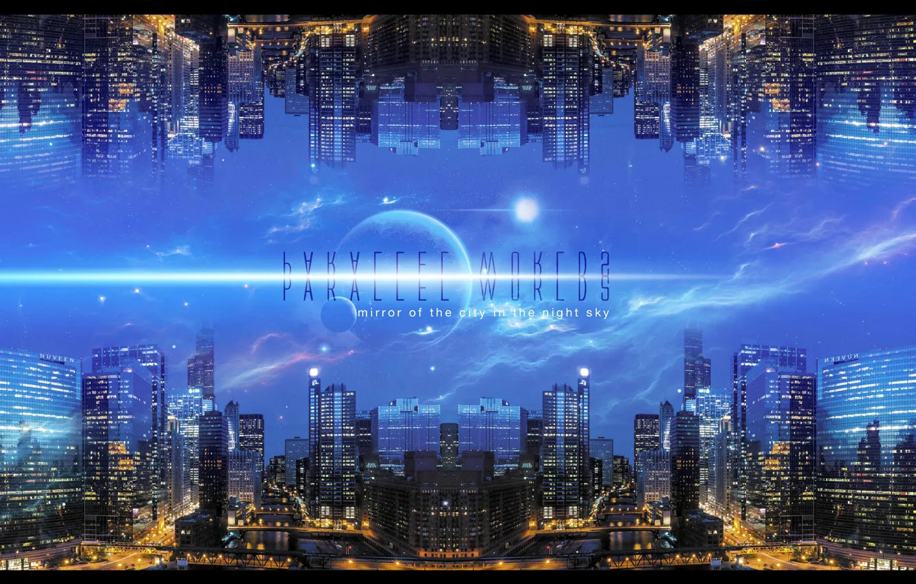 Photo wallpaper space, night, city, the city, space, night