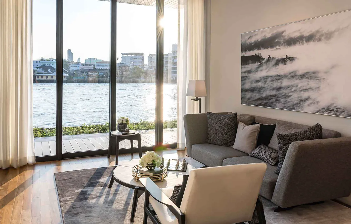 Photo wallpaper room, interior, living room, small room