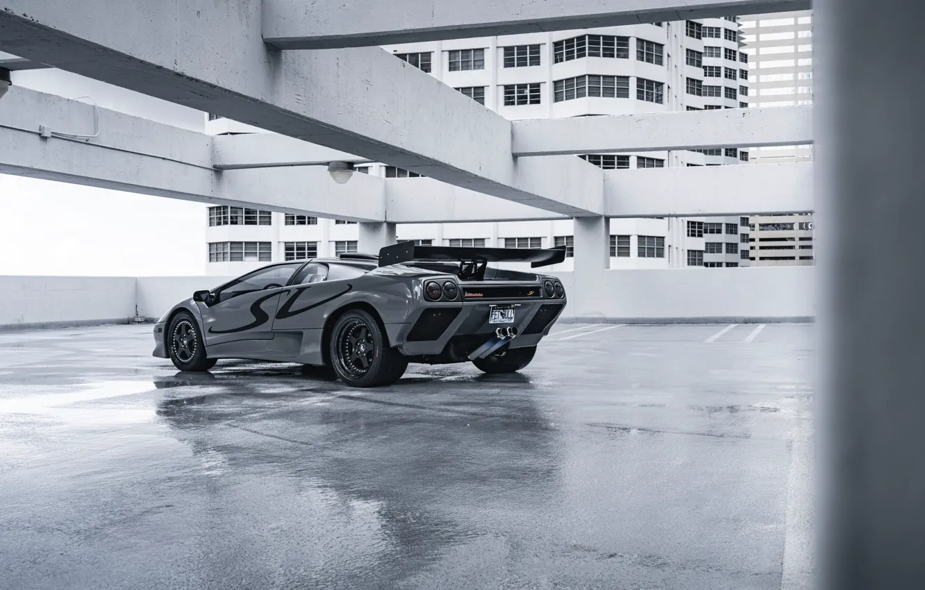 Photo wallpaper Lamborghini, Rear View, Diablo SV