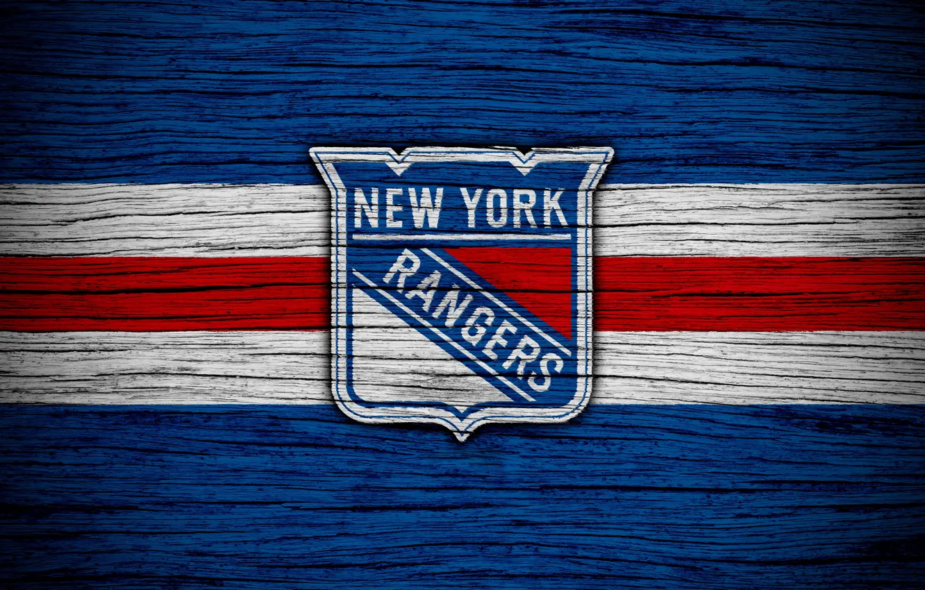 Photo wallpaper logo, NHL, New York Rangers, New York Rangers, Metropolitan Division, Blueshirts, hockey club, Eastern Conference
