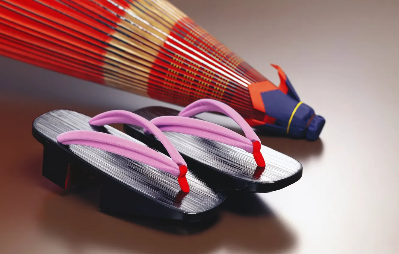 Photo wallpaper shoes, culture, slates, Japanese