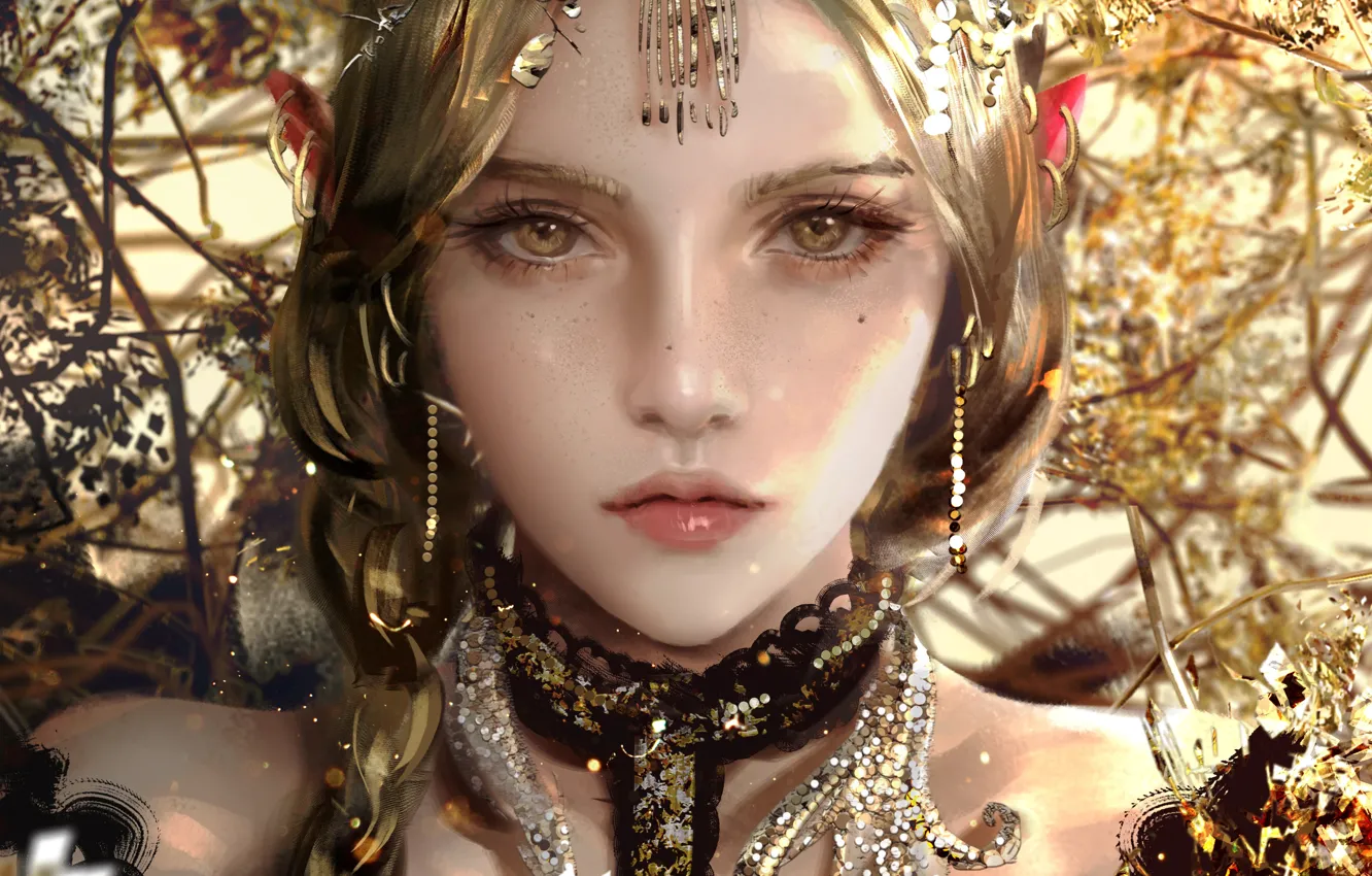 Photo wallpaper girl, decoration, elf, fantasy