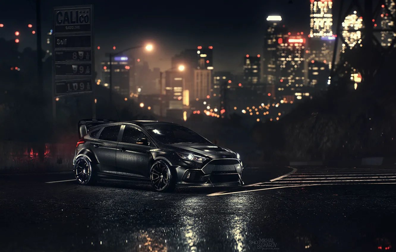 Photo wallpaper Ford, Auto, Night, Machine, Ford, NFS, Focus, Ford Focus
