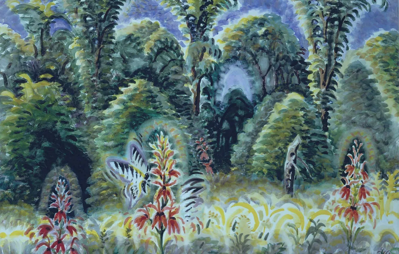 Photo wallpaper 1946, Charles Ephraim Burchfield, Cardinal Flowers