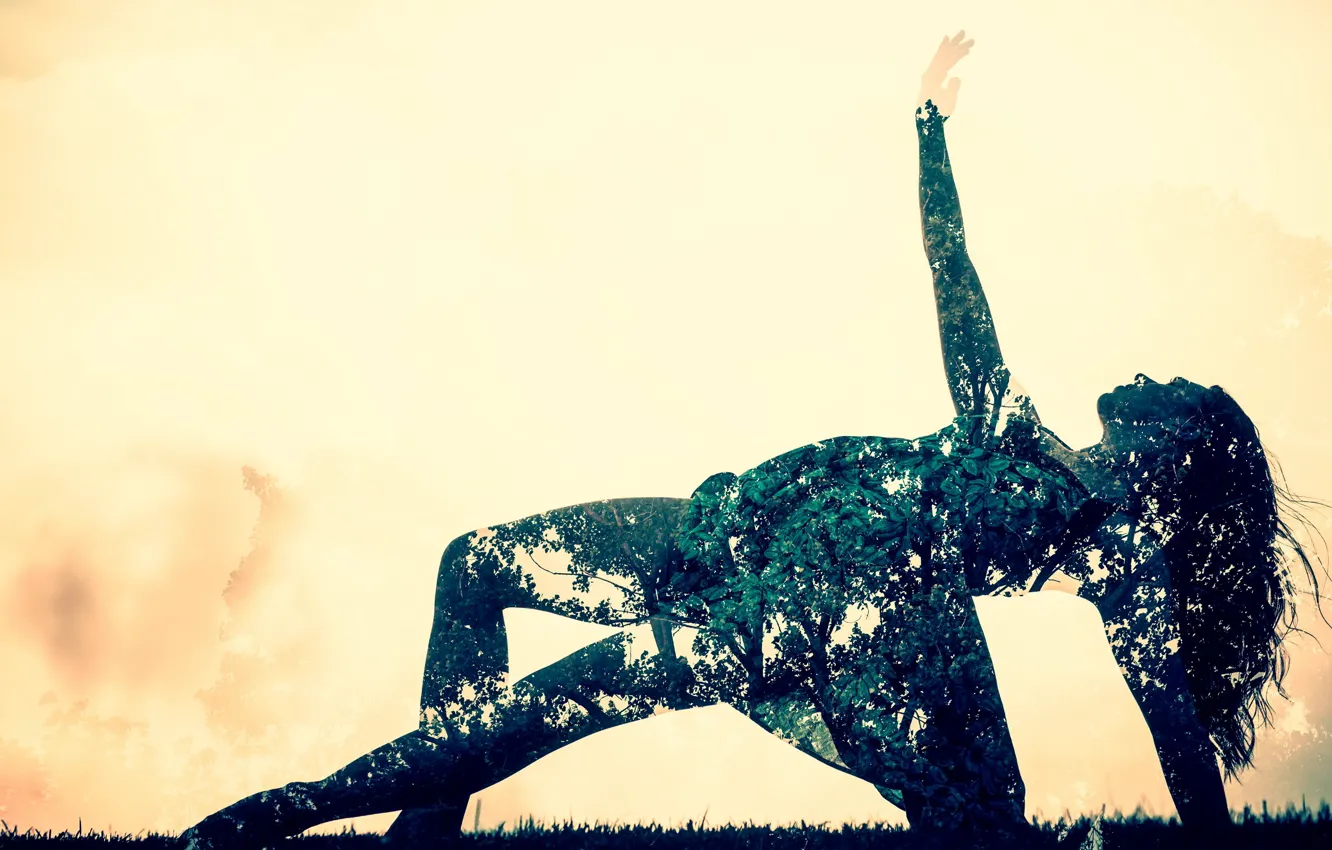 Photo wallpaper girl, nature, style