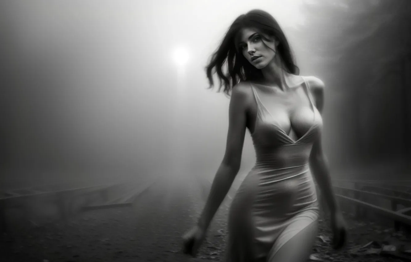 Photo wallpaper look, girl, background, Stable Diffusion