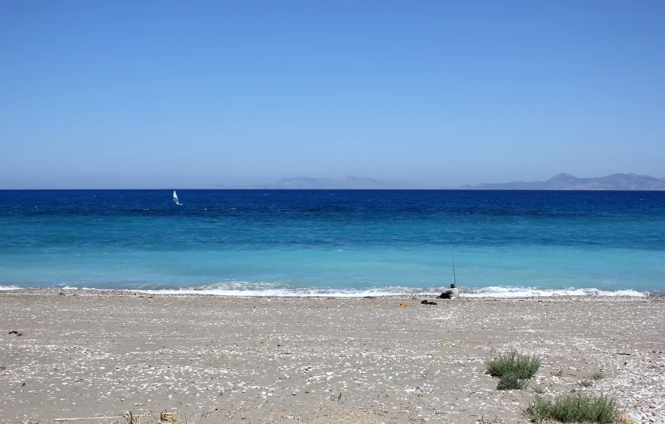 Photo wallpaper sea, beach, nature, shore, Rhodes