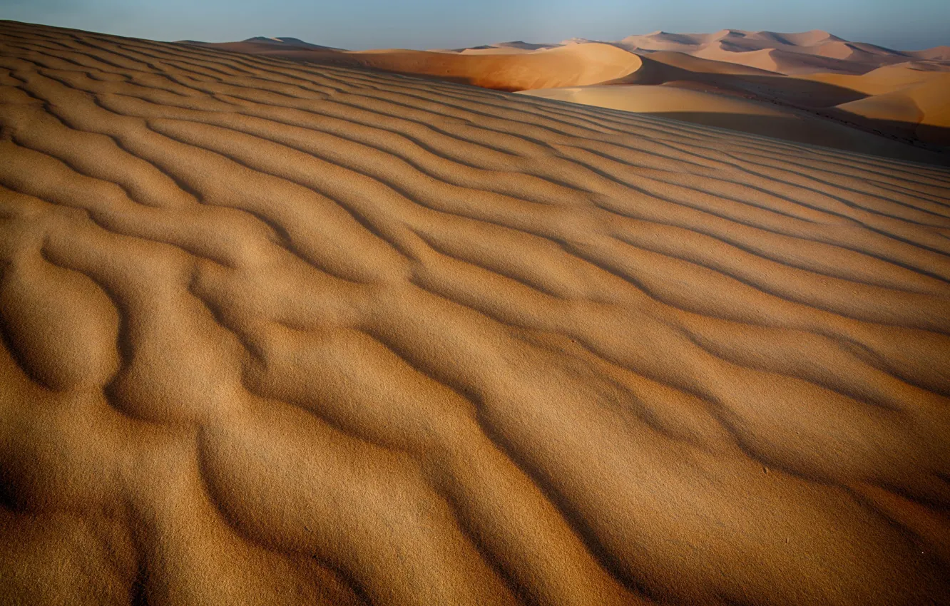 Photo wallpaper sand, the sky, the dunes, hills, desert, dunes