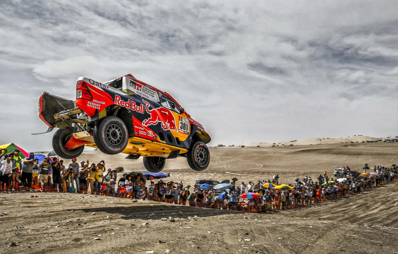 Photo wallpaper Sand, Auto, Sport, Machine, Speed, People, Race, Toyota