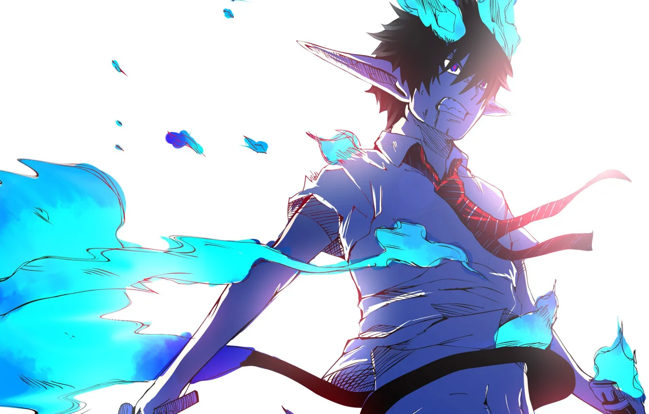 Photo wallpaper anime, art, guy, Ao no Exorcist, Rin Okumura, Blue Exorcist