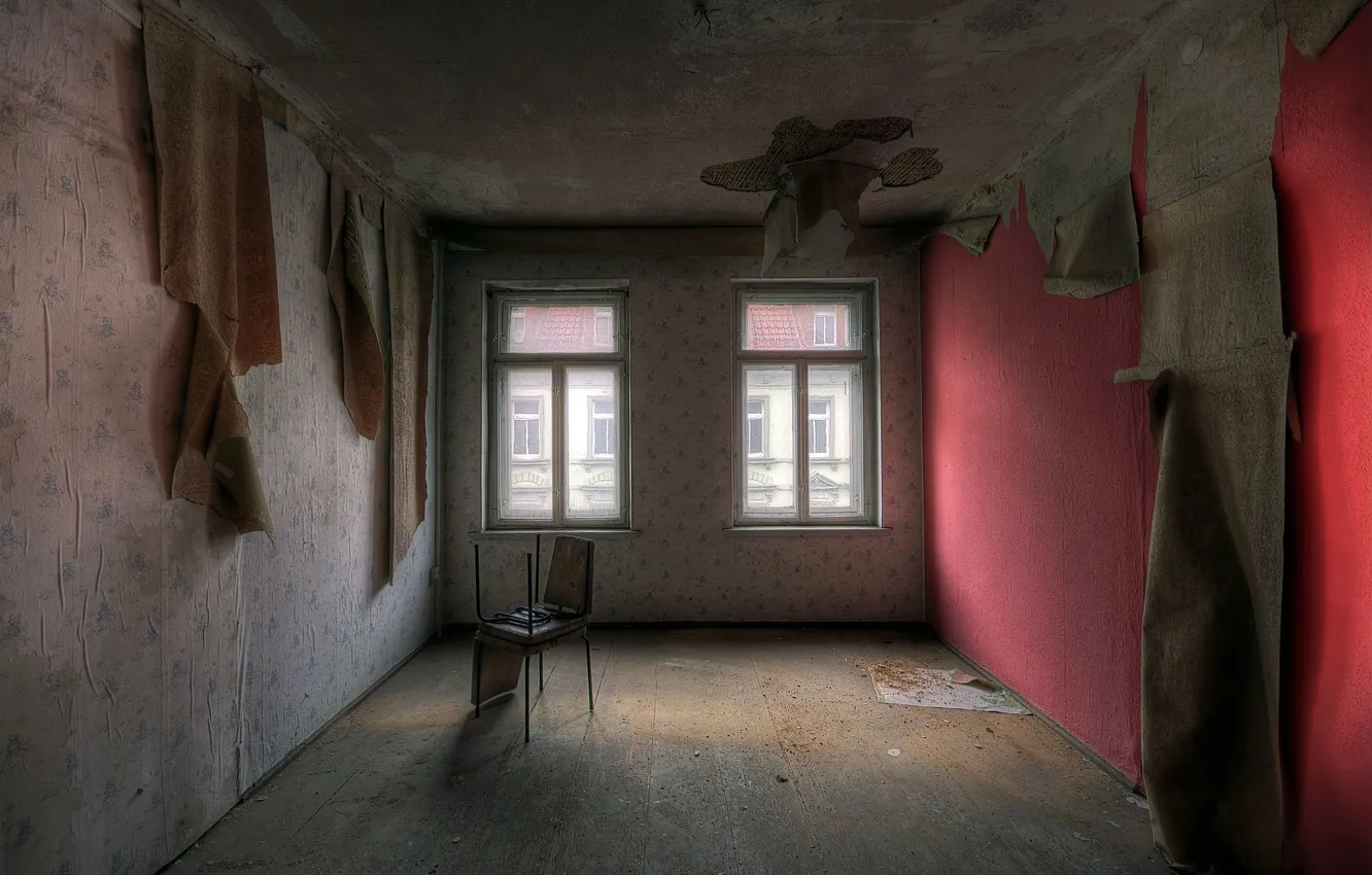 Photo wallpaper room, window, chair