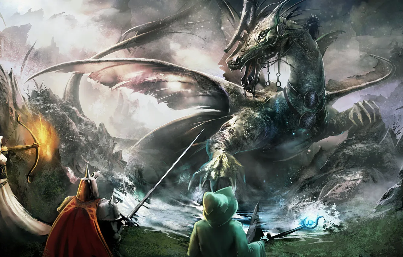Photo wallpaper dragon, trine, pati
