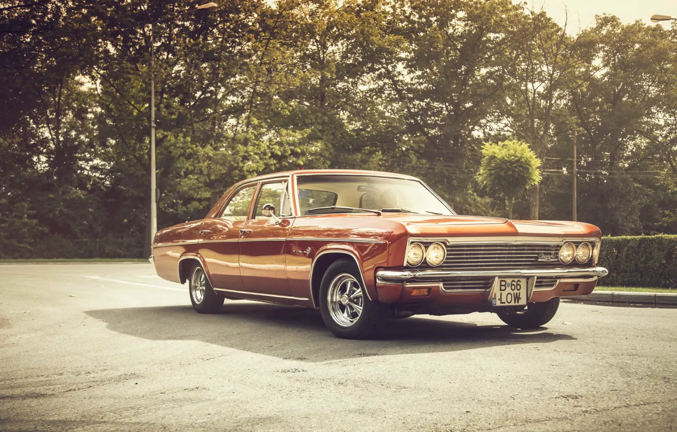 Photo wallpaper lights, shadow, Chevrolet, wheel, 1966, Impala