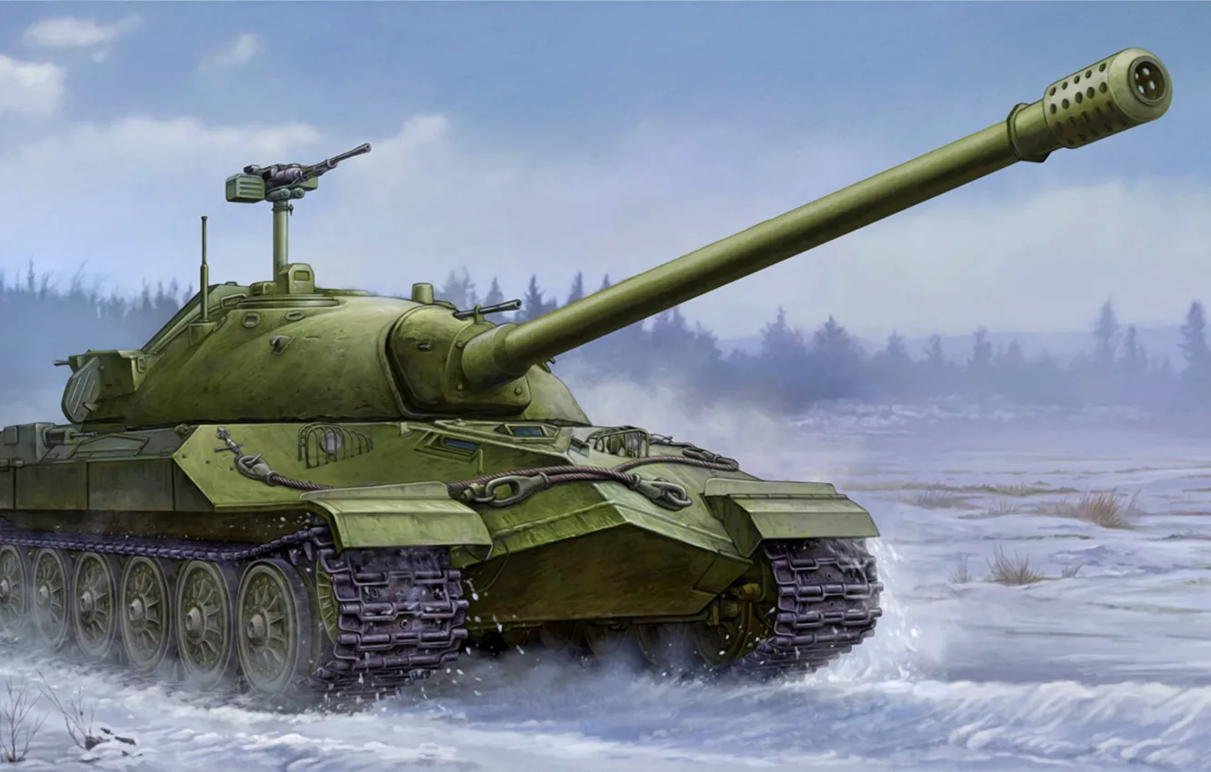 Photo wallpaper war, art, painting, IS-7 tank