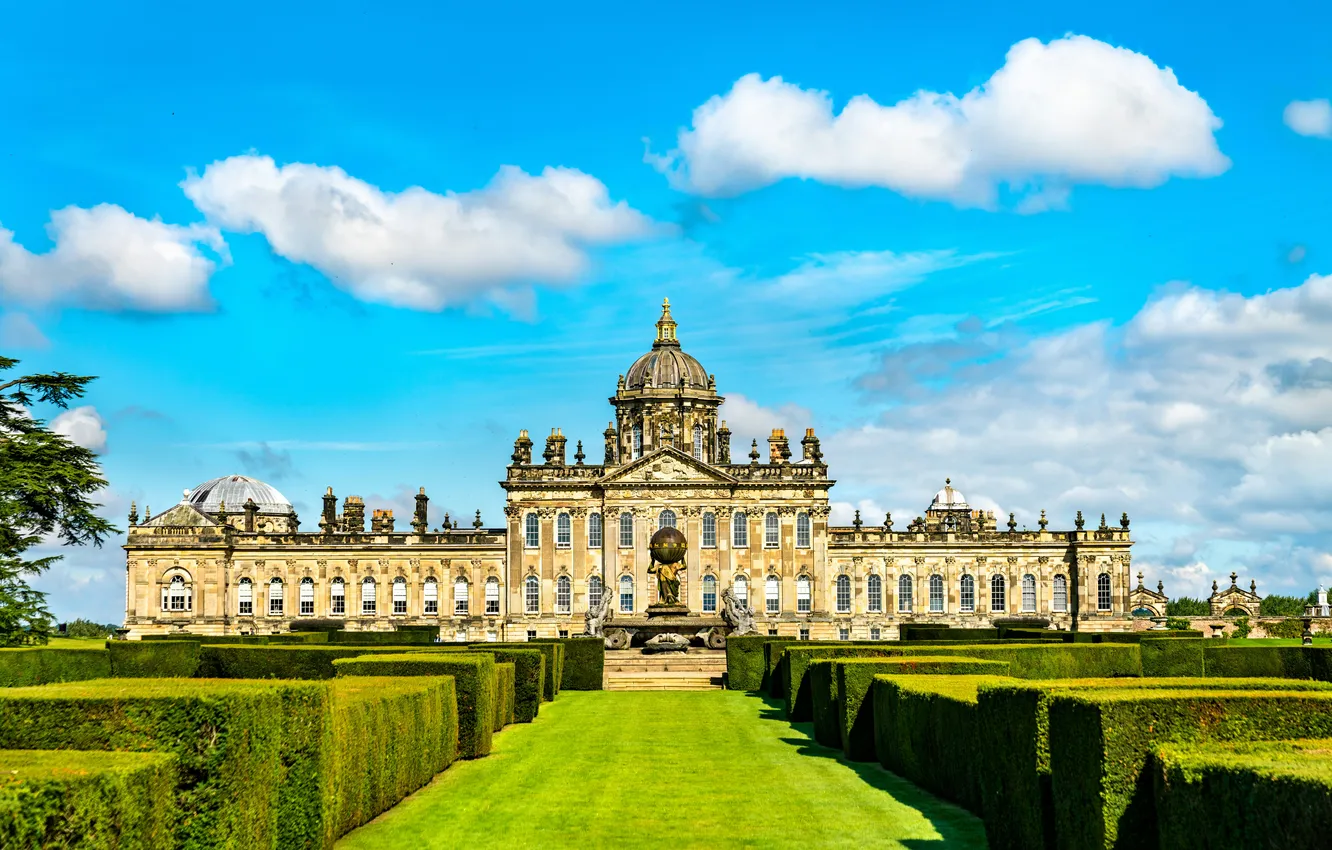 Photo wallpaper sky, park, scenic, old, garden, north, palace, famous