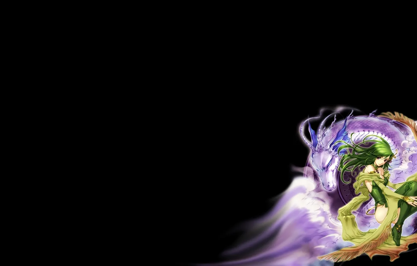 Photo wallpaper fantasy, dragon, anime, art, girl