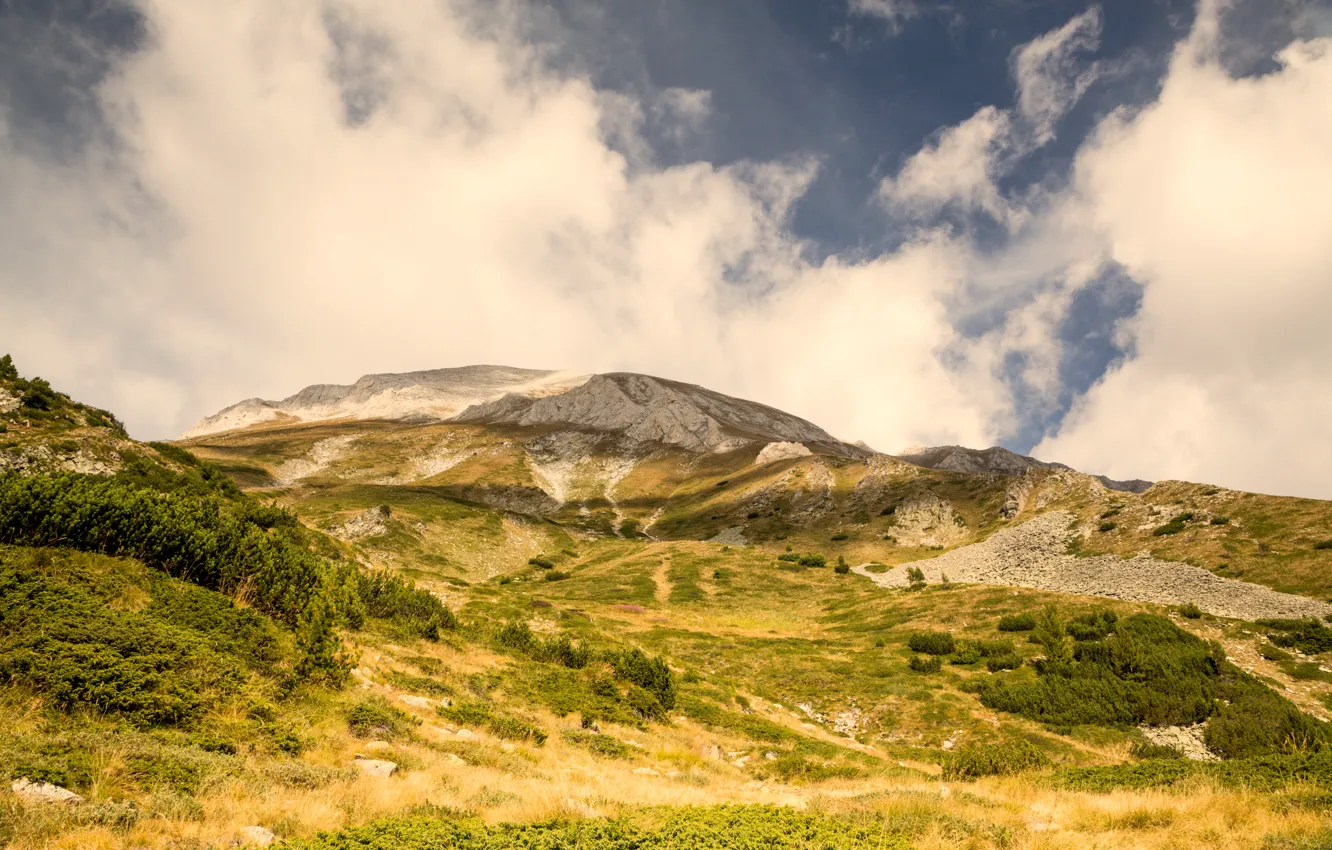 Photo wallpaper clouds, mountains, Bulgaria, Pirin Mountains, Todorka