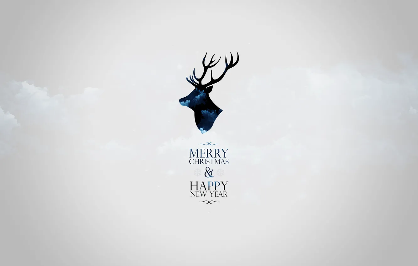 Photo wallpaper holiday, Christmas, Deer, New year