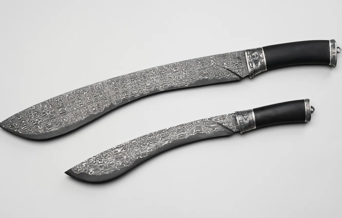 Photo wallpaper weapons, pattern, knife, machete, Damascus steel