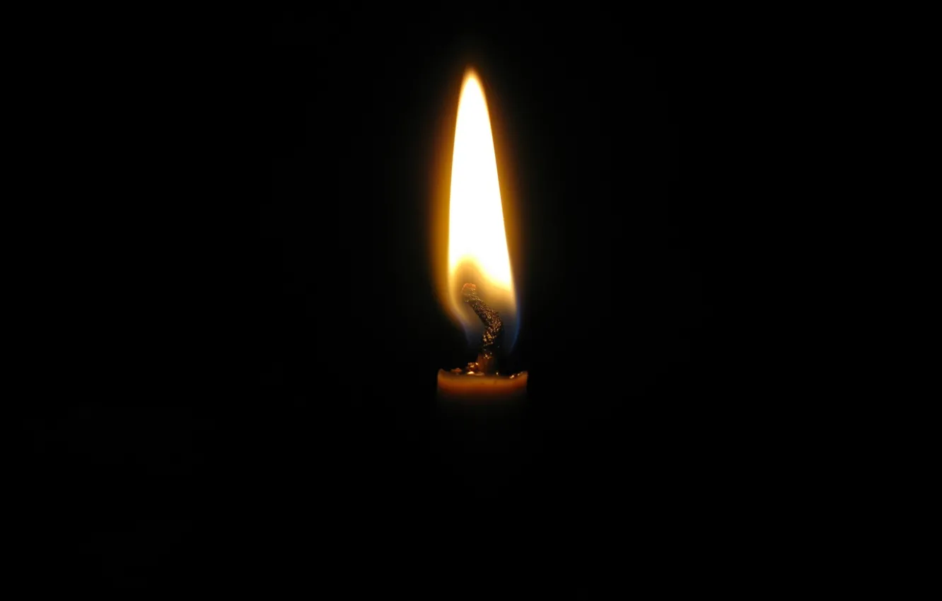 Photo wallpaper void, darkness, fire, candle, lonely