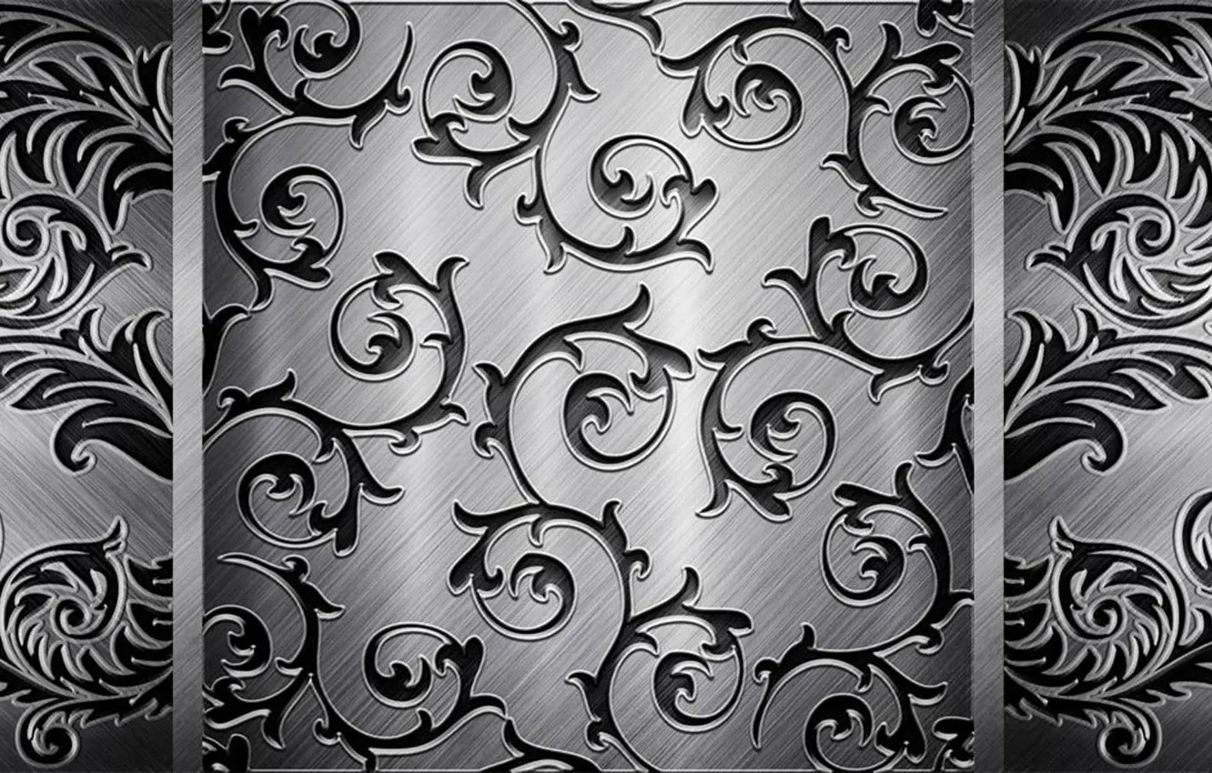 Photo wallpaper grey, pattern, steel, black, vintage texture