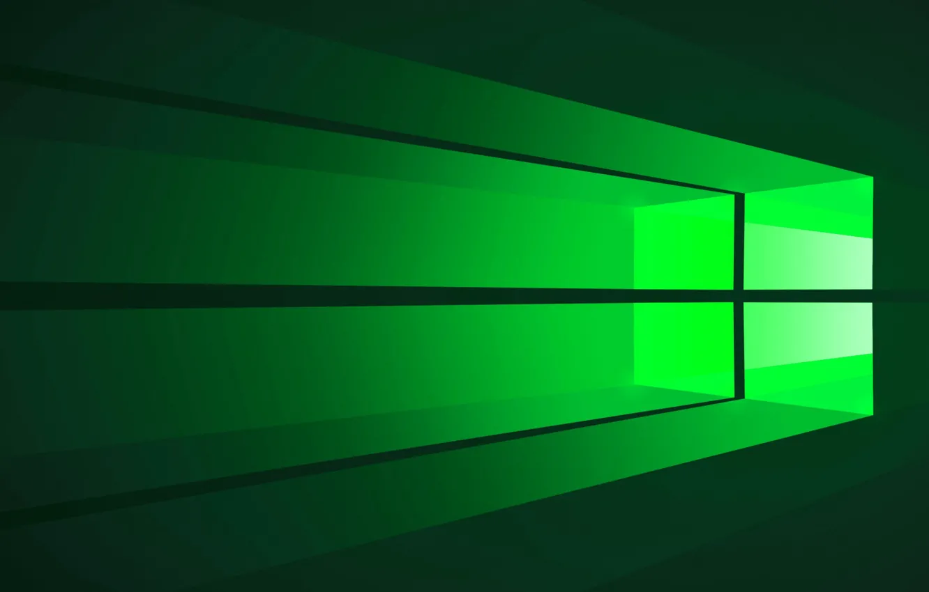 Photo wallpaper light, logo, window, Windows 10